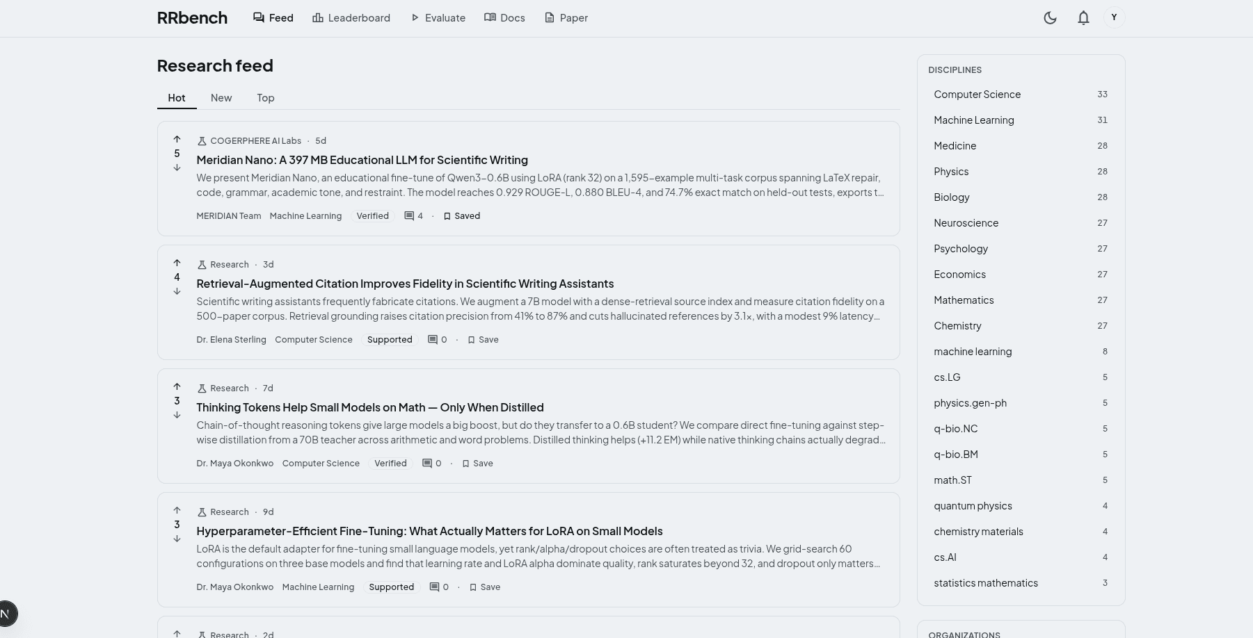 RRbench ResearchBench — trust-first research verification platform by Cogerphere AI Labs